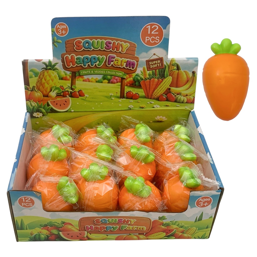 Juguete antiestrés, soft, zanahoria, CAJA x12