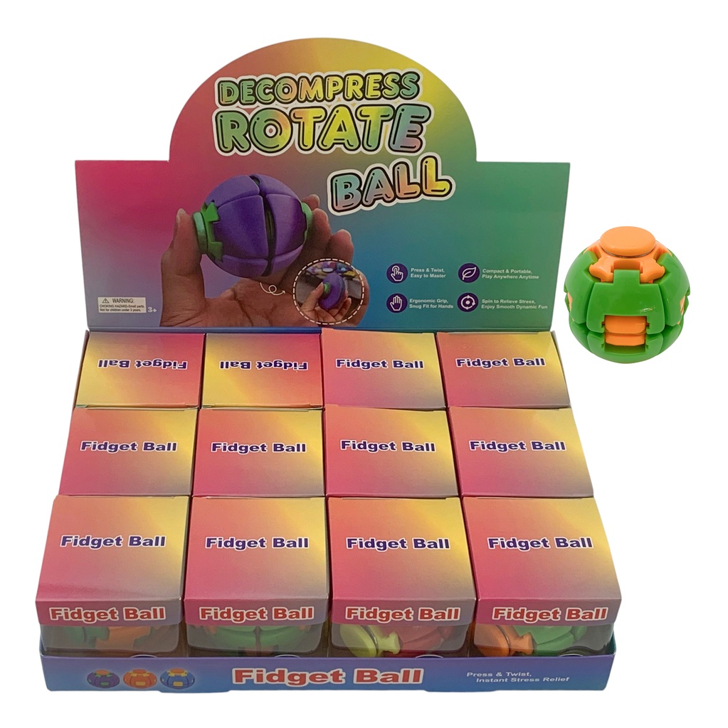 [JU8654] Juguete antiestrés, pelota gira y se achata al presionar, en caja, CAJA x12, varios colores