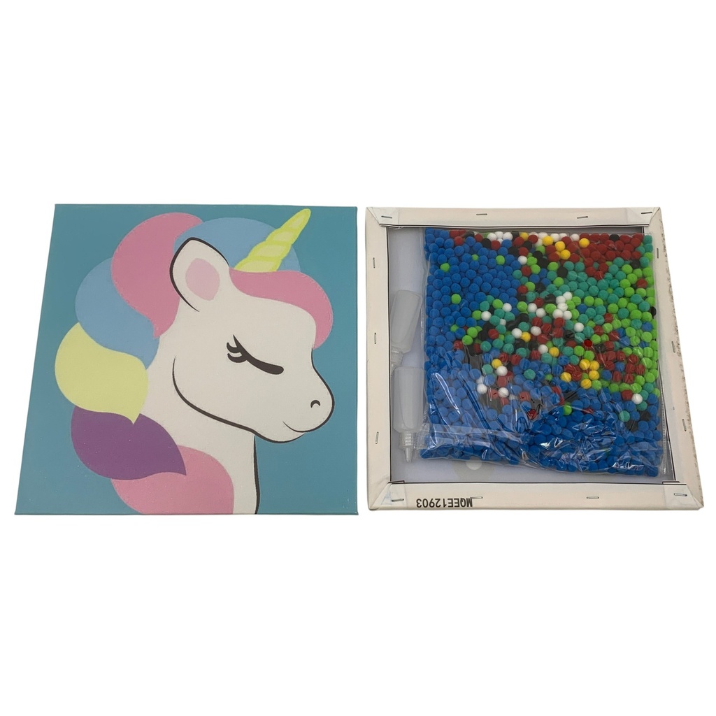 Lámina con diseño para decorar con pompones, varios diseños
