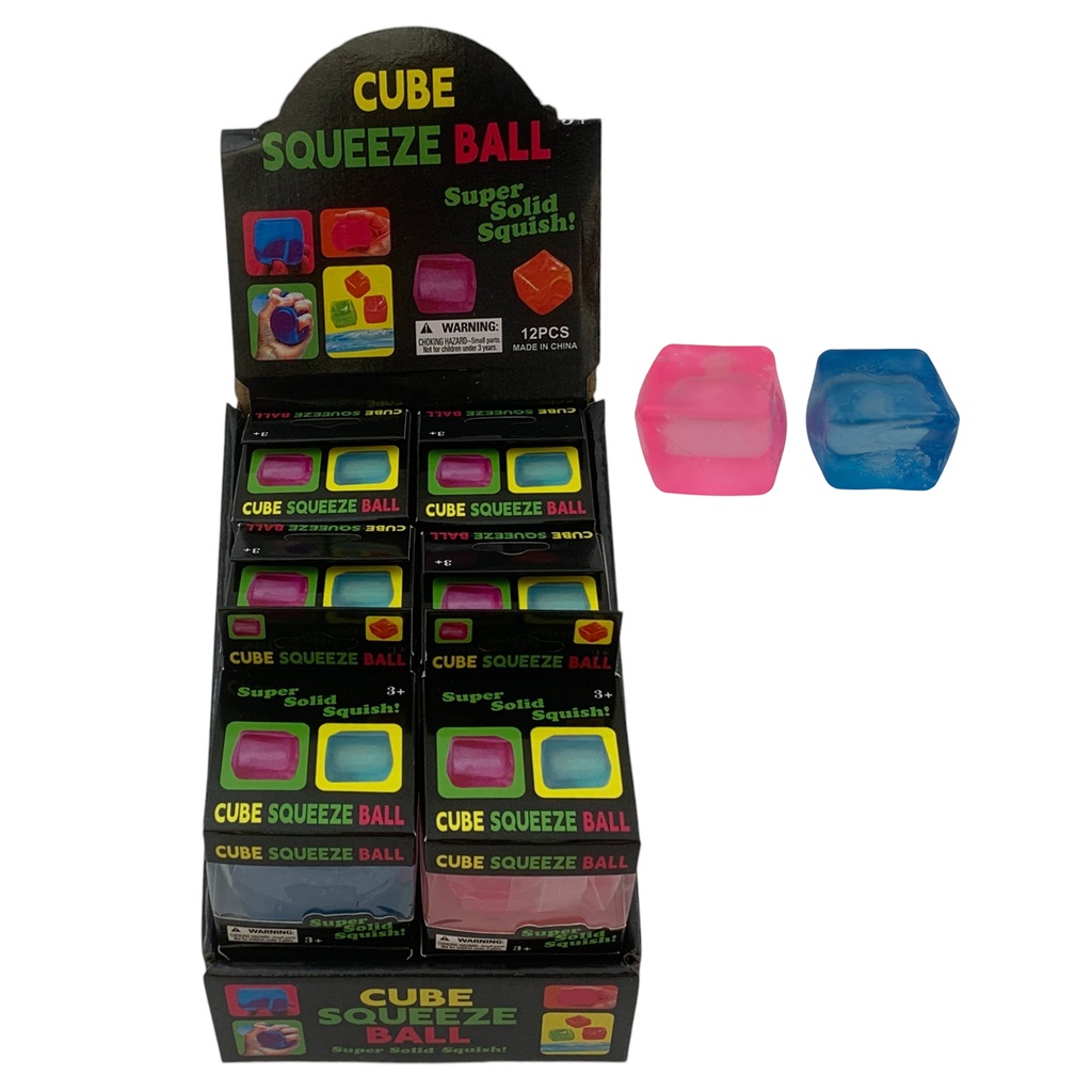 [JU8663] Juguete antiestrés de goma, cubos, CAJA x12, varios colores