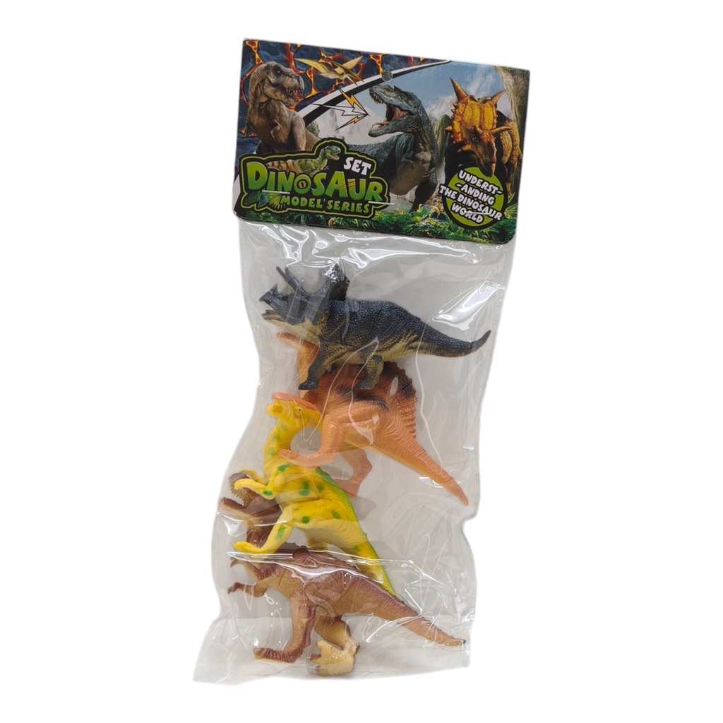 [JU8692] Dinosaurio de plástico, x5, en bolsa