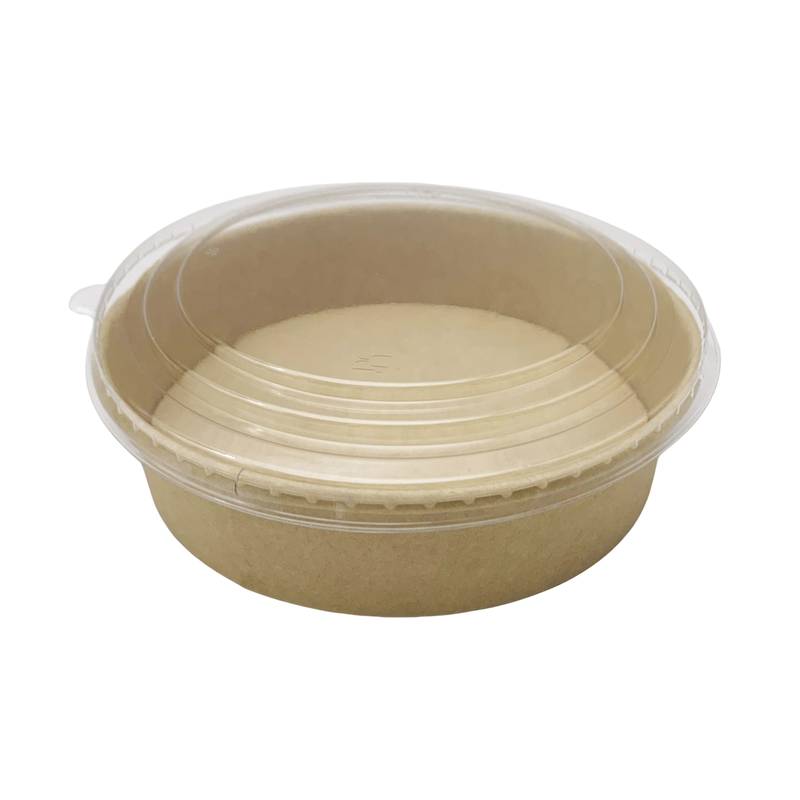 Bowl descartable vianda de papel con tapa de plástico 700ml, PACK x50