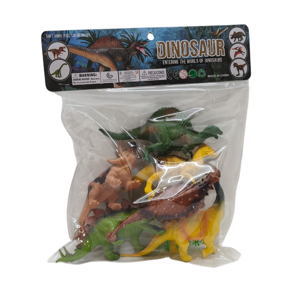 [JU8699] Dinosaurio de plástico x7, en bolsa