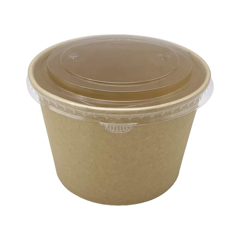 [G3140] Bowl descartable vianda de papel con tapa de plástico 1100ml, PACK x50