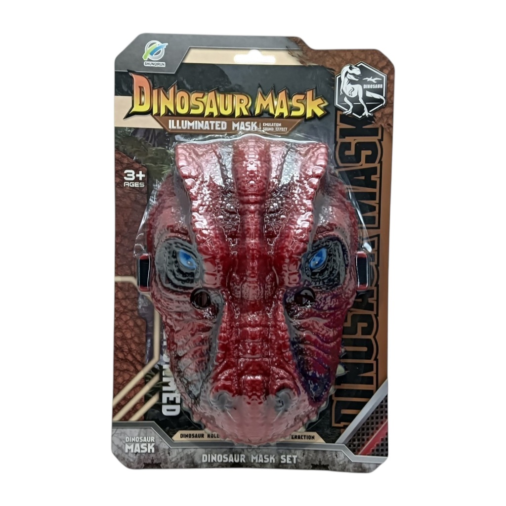 [JU8727] Máscara de plástico, dinosaurio, en blister, varios colores