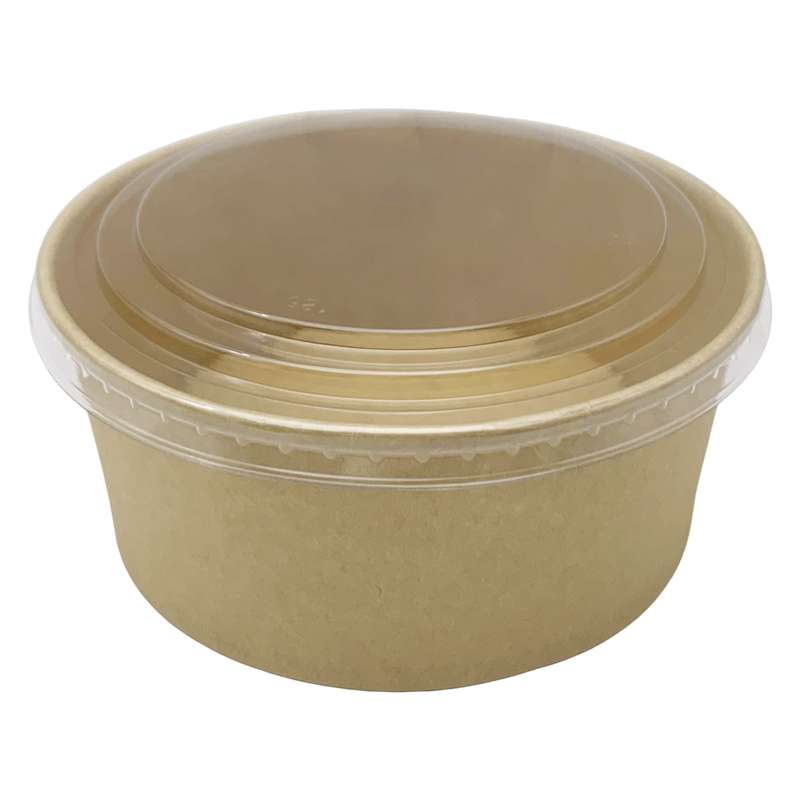 [G3141] Bowl descartable vianda de papel con tapa de plástico 1400ml, PACK x50