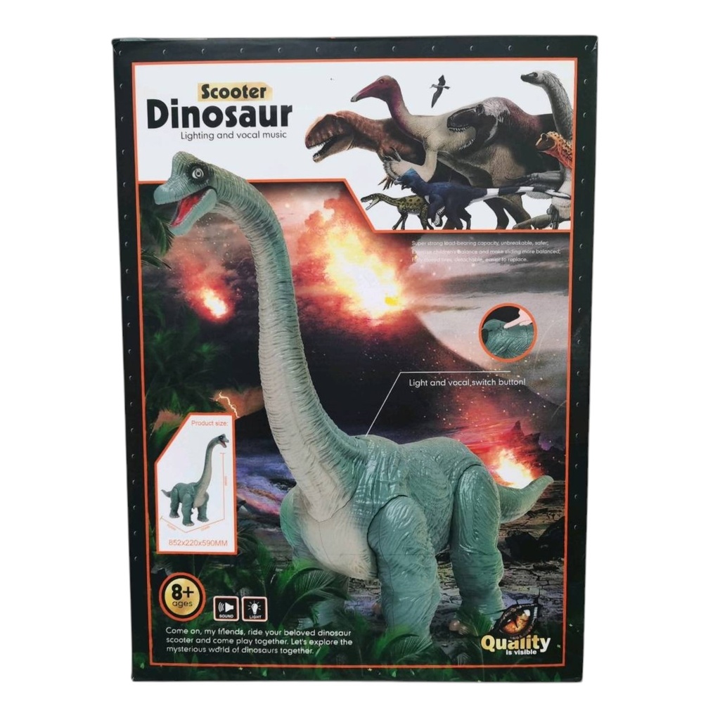 [JU8730] Dinosaurio con luz y sonido, en caja