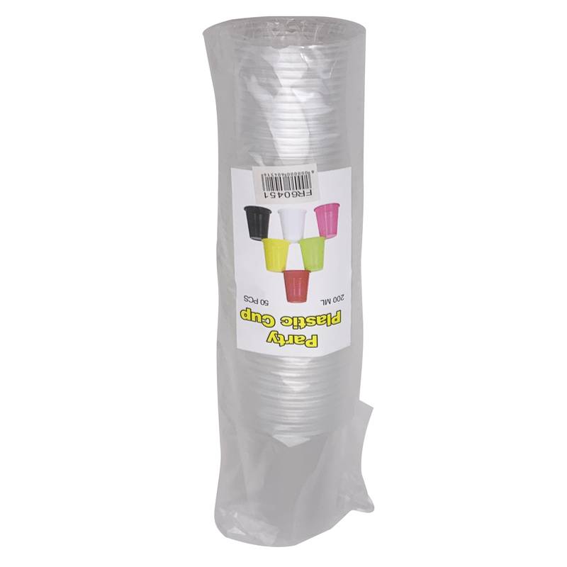 Descartable, vaso de plástico x50, 200ml en bolsa