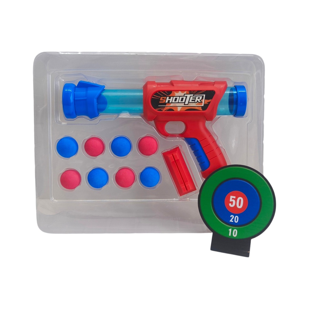 [JU8803] Pistola lanza pelotas, en caja, varios colores