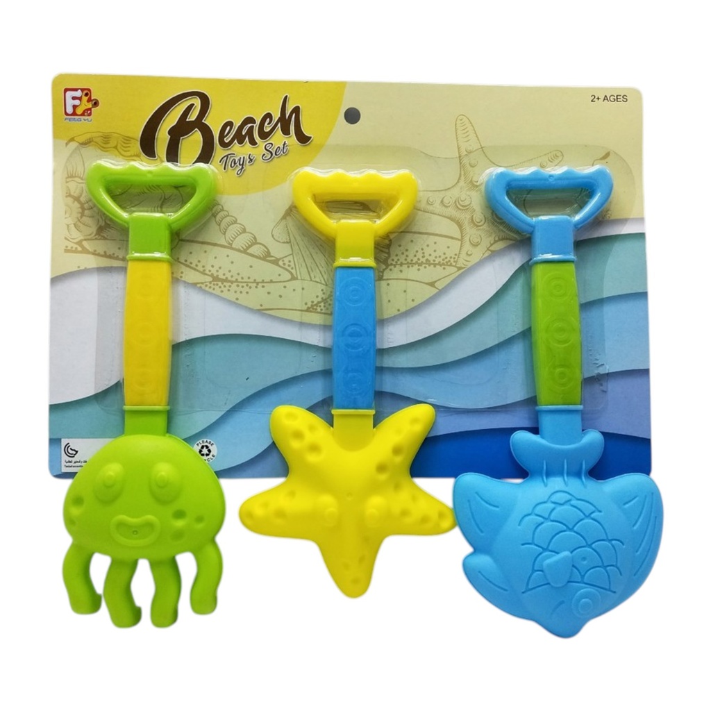 Juego para playa, palas x3, en cartón