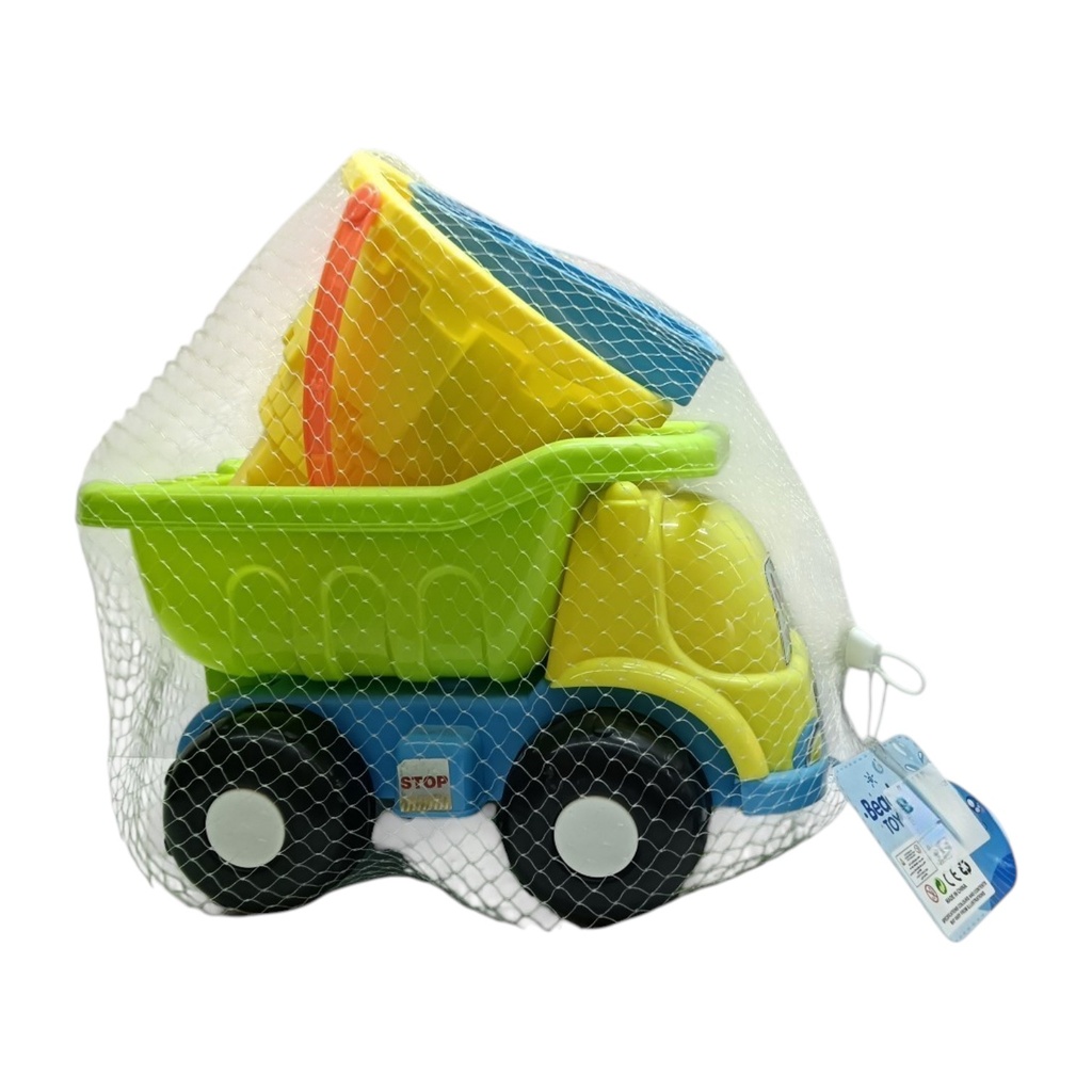 [JU8820] Juego para playa, camión, 7 piezas, en red