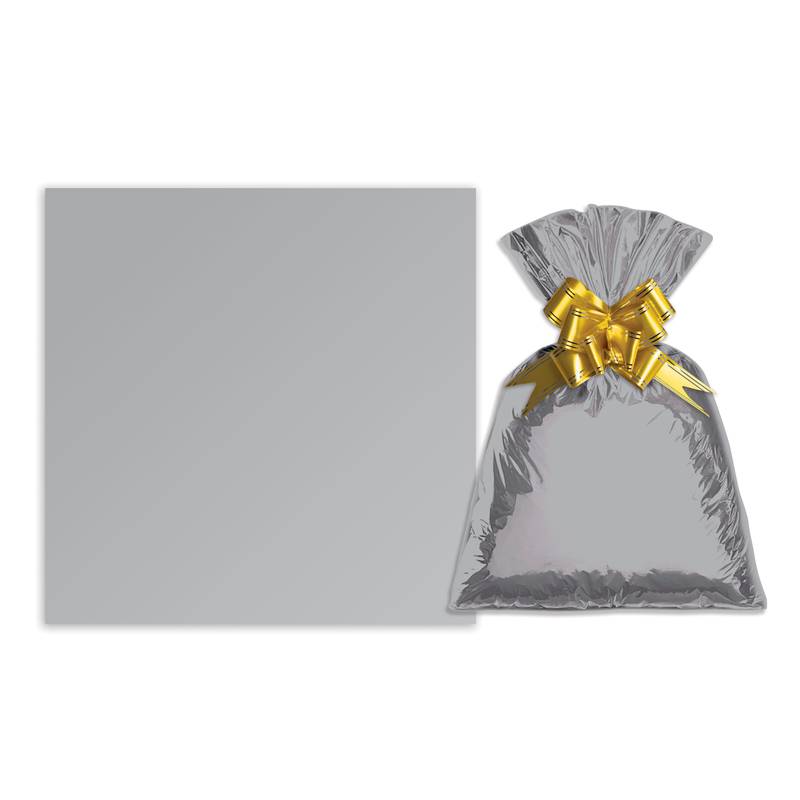 [G3153D] Bolsa de regalo metalizado color liso mediana PACKx50