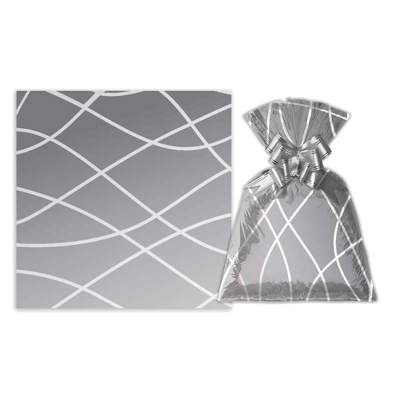 [G3155P] Bolsa de regalo metalizado con diseño mediana PACKx50