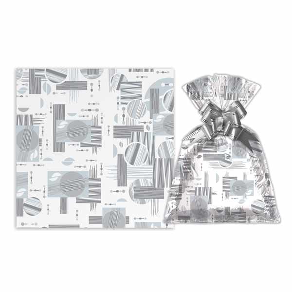 [G3156S] Bolsa de regalo metalizado con diseño grande PACKx50