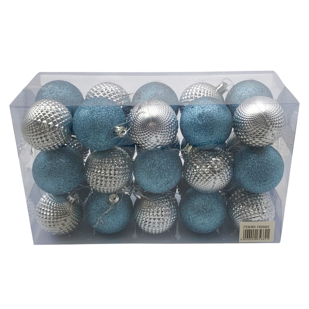 Bolas navideñas x30 6cm, surtidas, en caja