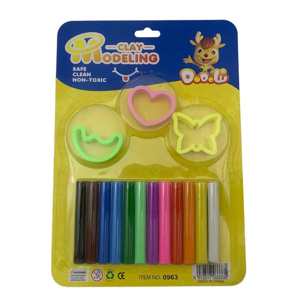 [JU8838] Masa para modelar x12 rollos con moldes, en blister