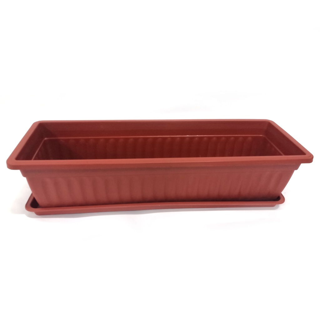 Maceta de plástico jardinera con plato