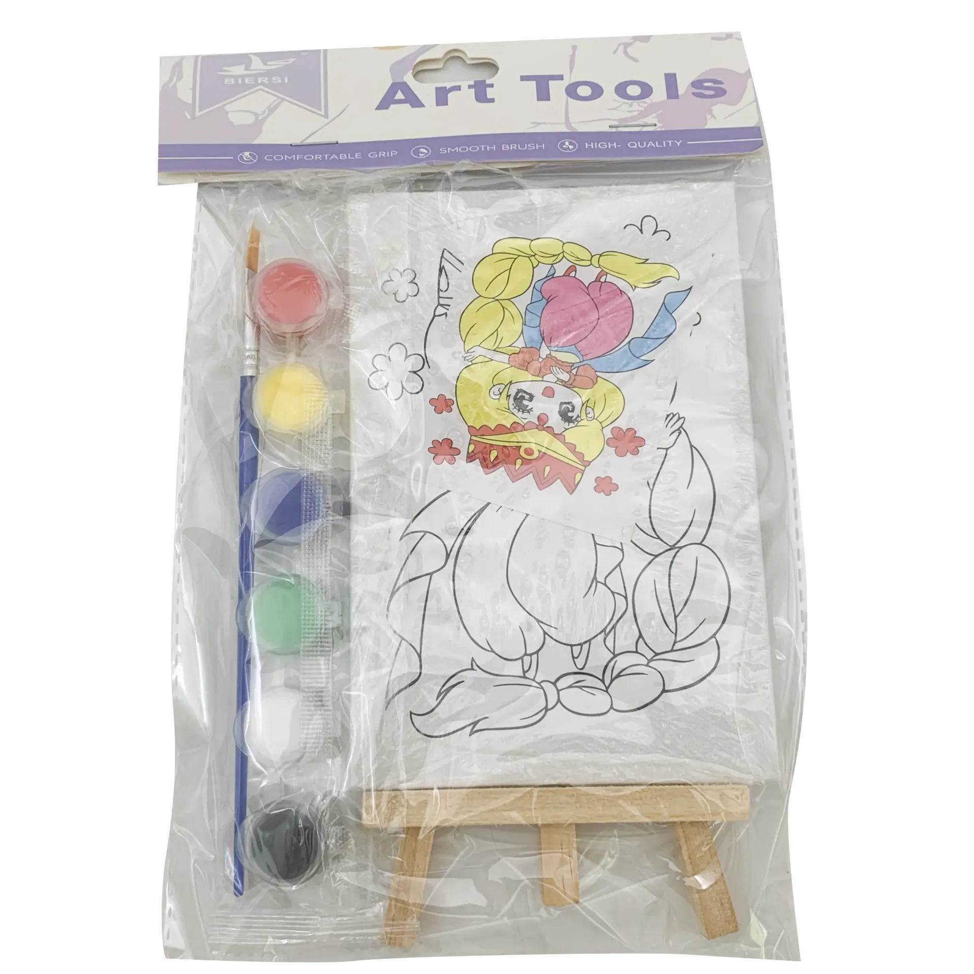 [JU8839] Cuadro para colorear, con acuarelas x6 y pincel, varios diseños