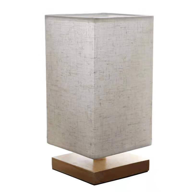 Portátil veladora BLANCO base de madera y lino, en caja