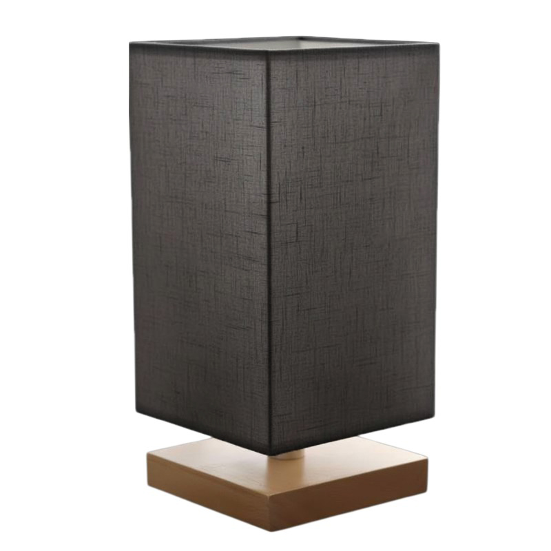 [HE1412GR] Portátil veladora GRIS base de madera y lino, en caja