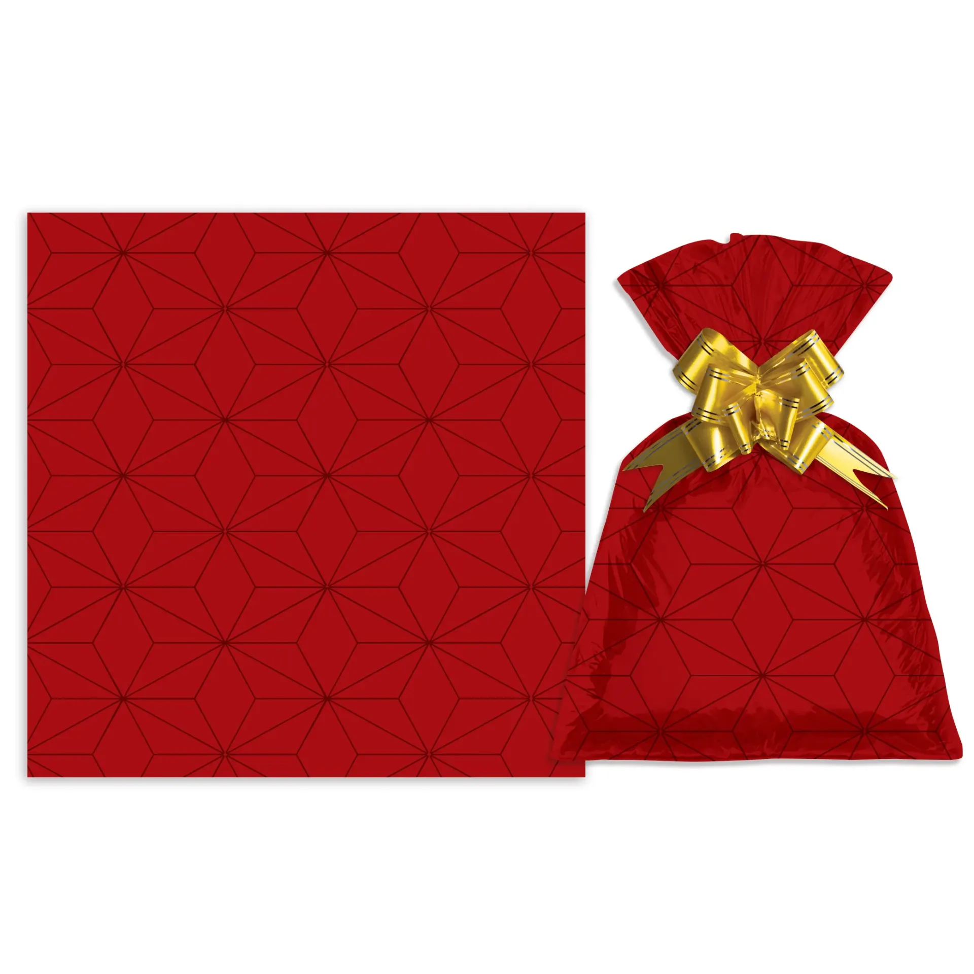 [G3155B] Bolsa de regalo metalizado con diseño mediana PACKx50