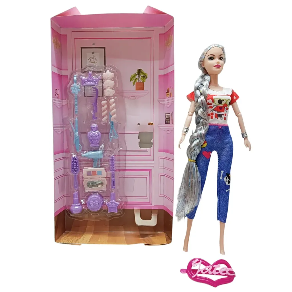 [JA2841] Muñeca articulada con accesorios para uñas, en caja
