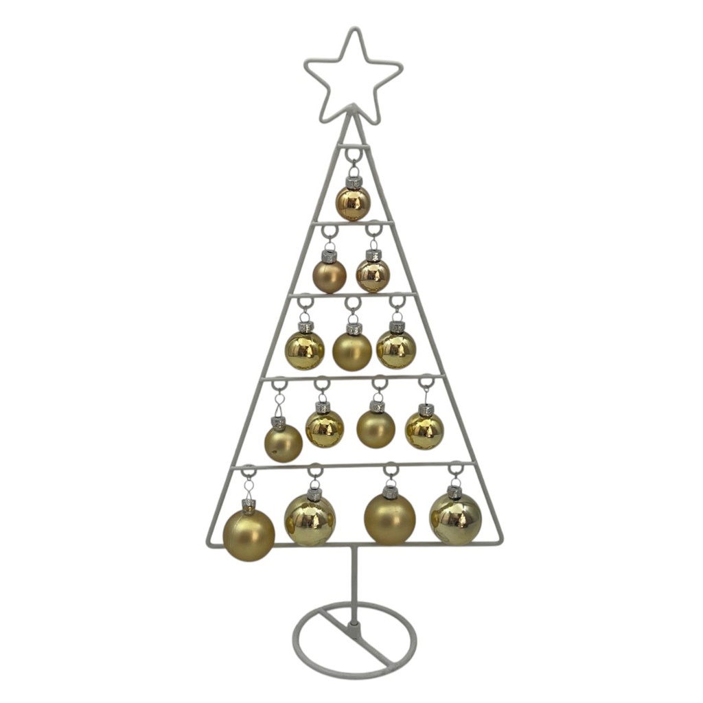 Adorno árbol navideño de mesa, con bolas