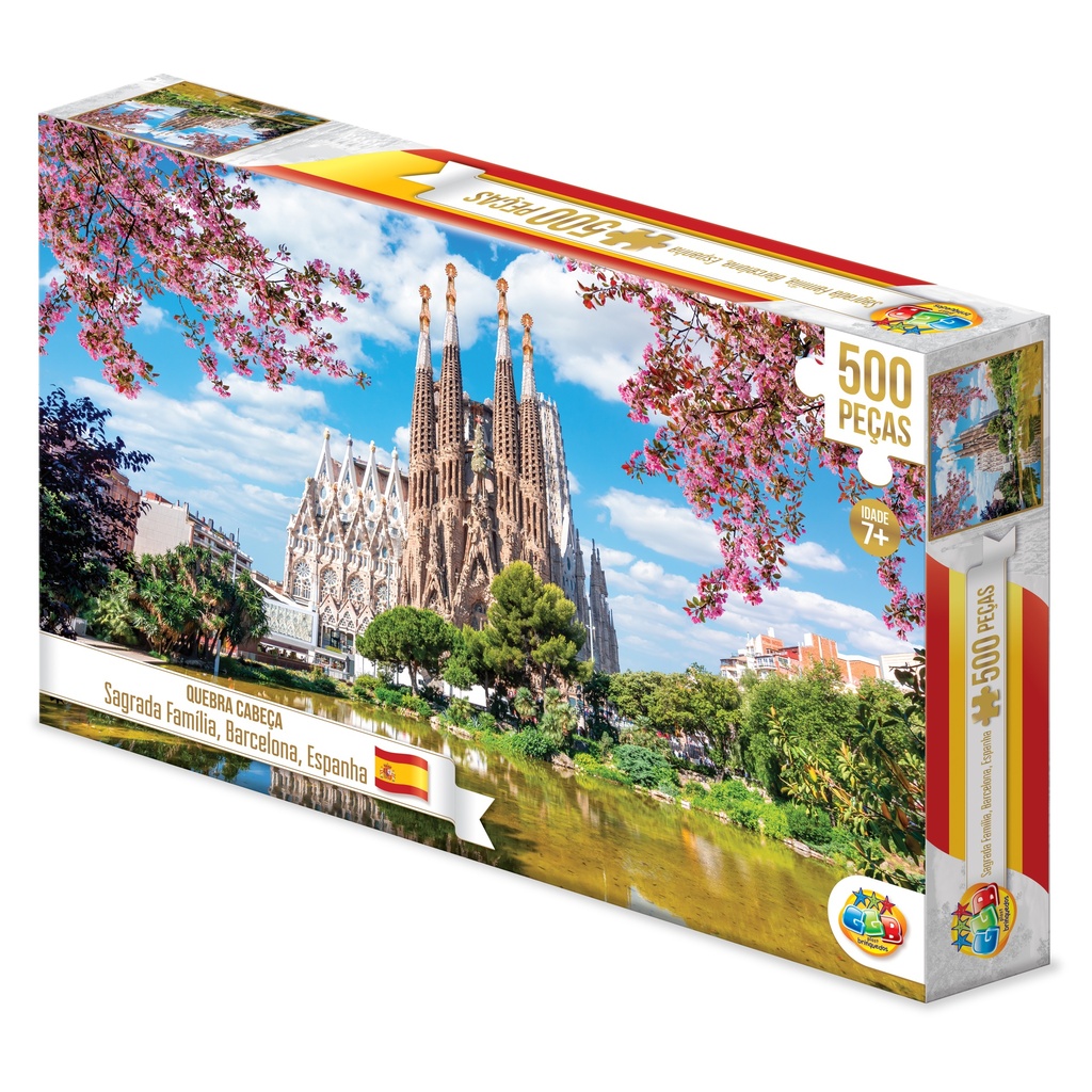 Puzzle de cartón, 500 piezas, Barcelona, en caja