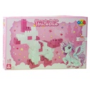 Bloques de plástico, 64 piezas, unicornio, en caja